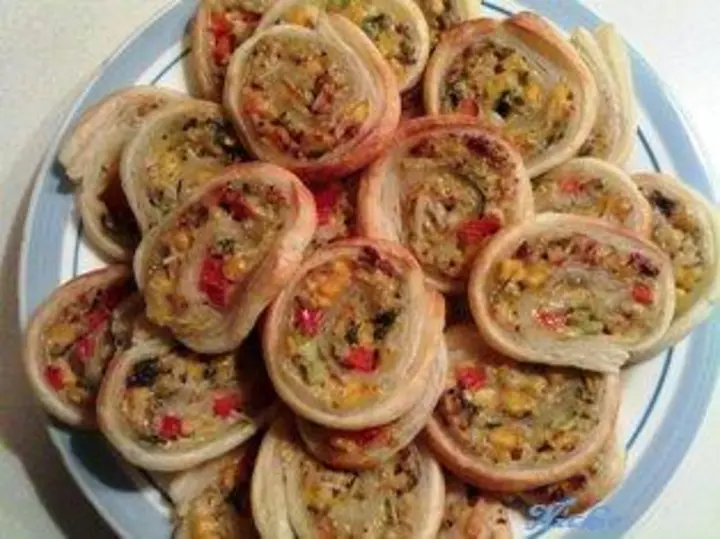 Blätterteigschnecken mit Asia-Füllung