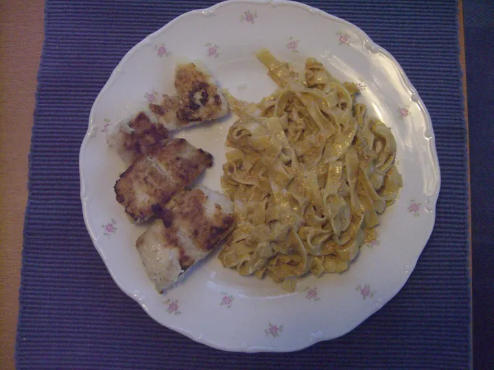 Sahne-Nudeln mit Zander