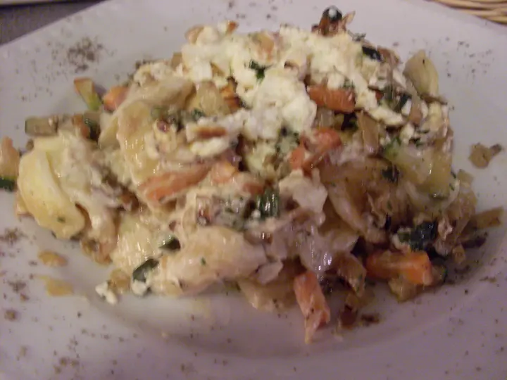 Gemüse - Nudelauflauf mit Schafskäse