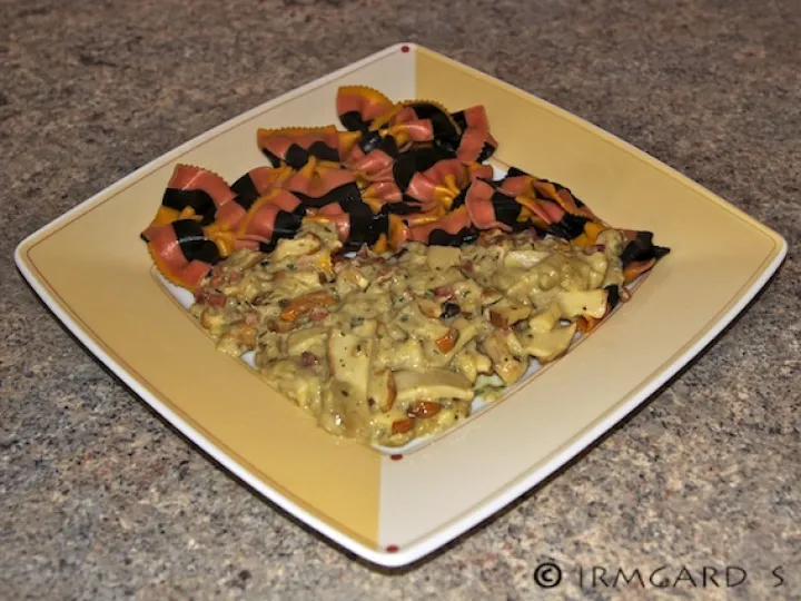 Steinpilzsauce mit Farfalle Tricolori