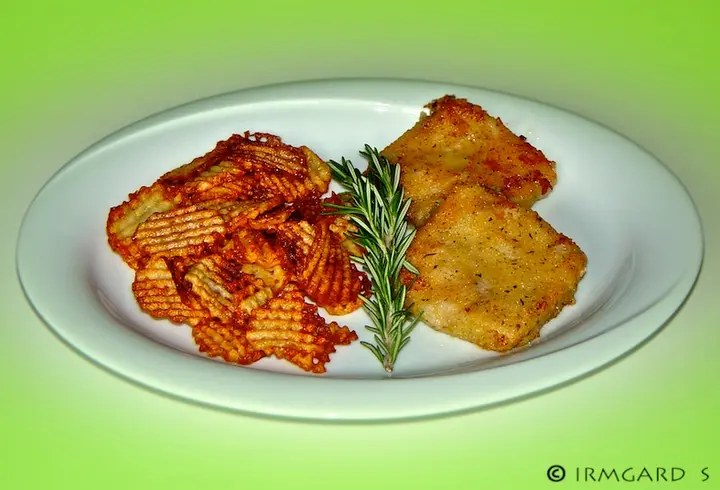 Dorsch Meuniére mit Gitterkartoffeln