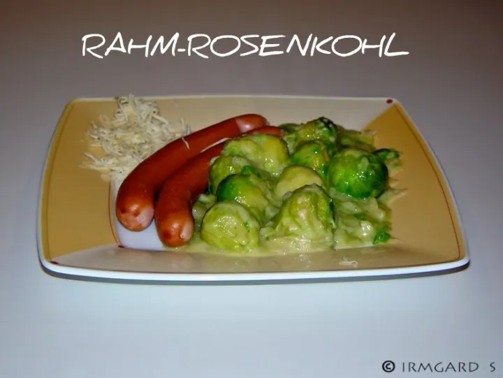 Rahm-Rosenkohl mit Würstl