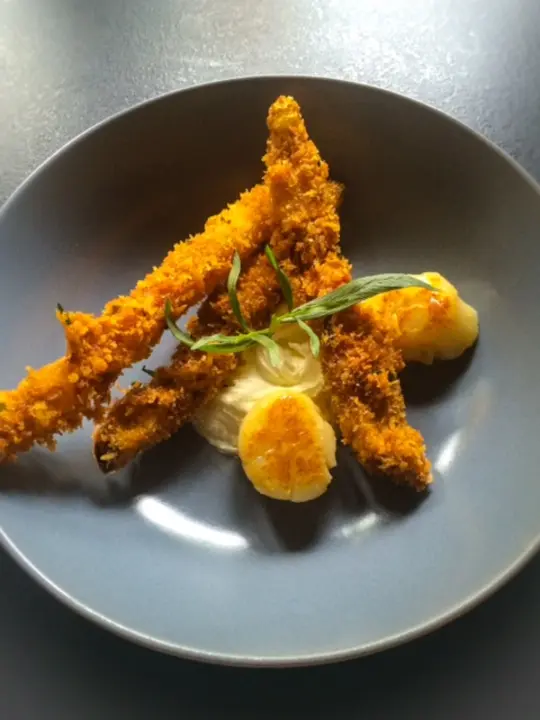 Gebackener Spargel mit Limettendip