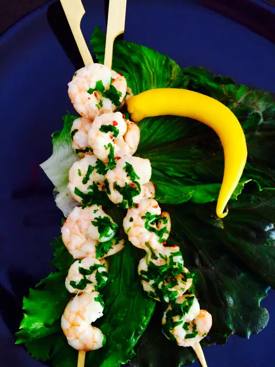 Garnelen -Spieß mit Limetten Marinade 