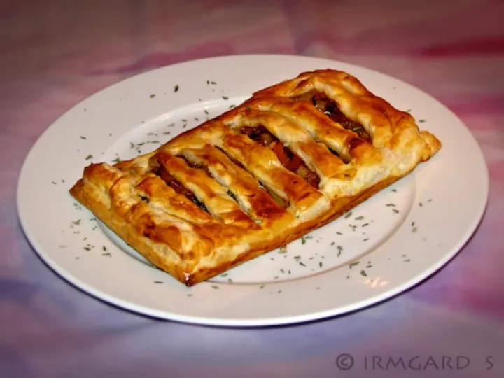 Teigjalousien mit Gemüse