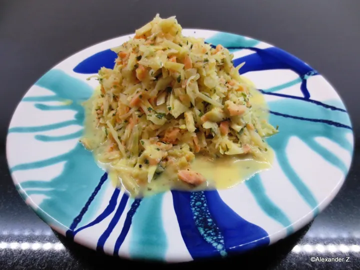 Krautcarbonara mit Räucherlachs