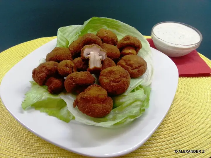 Gebackene braune Steinchampignons