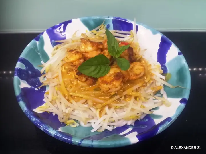 Reisnudeln mit Shrimps