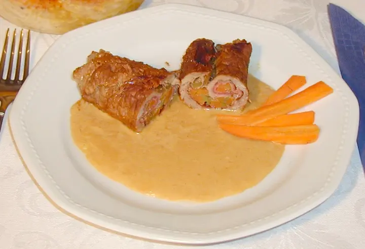 Rindsrouladen mit überbackenen Erdäpfeln