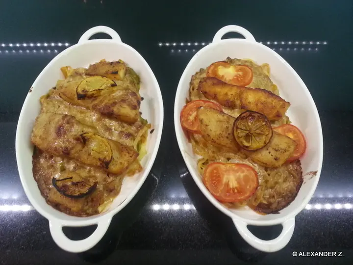 Rotbarsch auf Bandnudeln