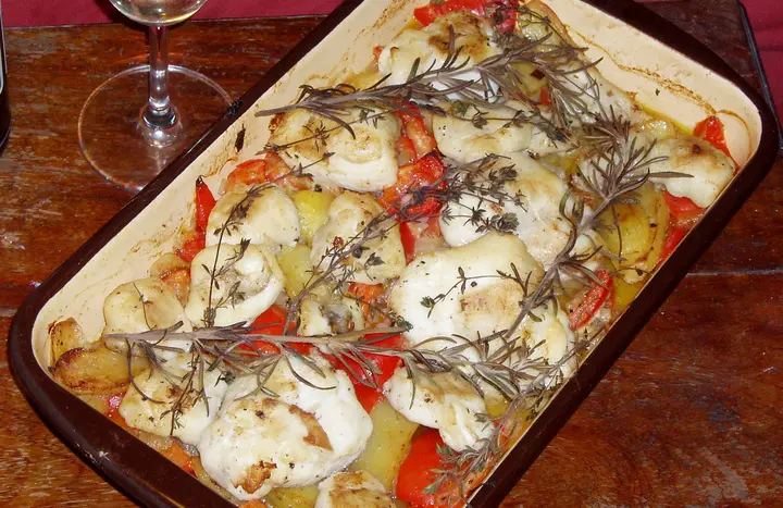 Seeteufel im Ofen gegart