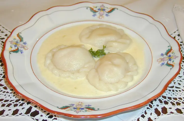 Shrimpravioli in Sahnesauce