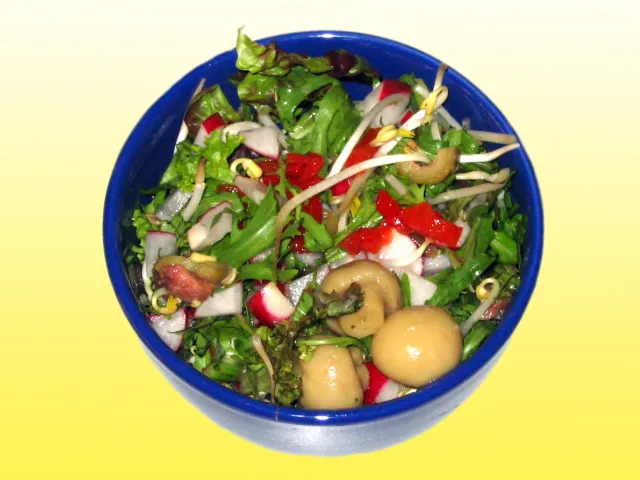 Blattsalat mit Sojasprossen