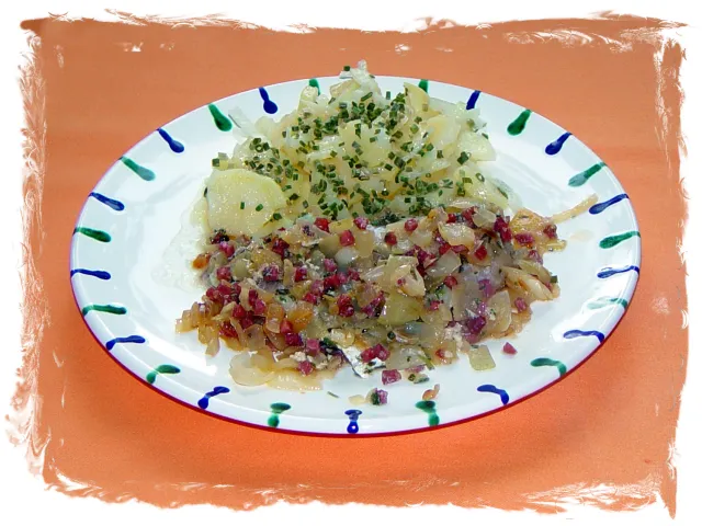 Rotbarsch im Zwiebelbett