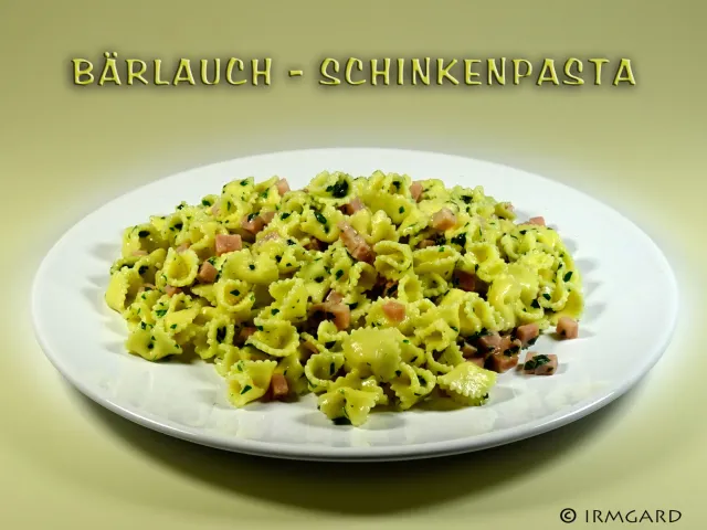 Bärlauch-Schinkenpasta