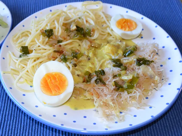 Hähnchen mit Eiernudeln