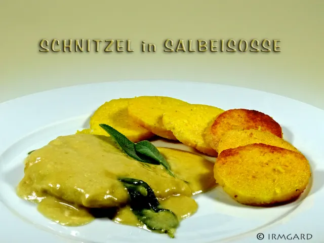 Schnitzel in Salbeisosse