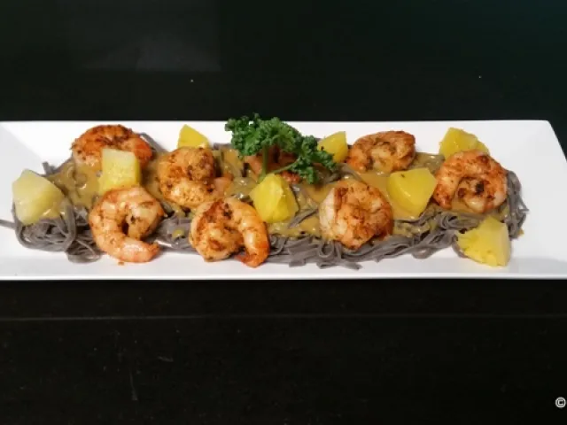 Garnelen in Currysouce