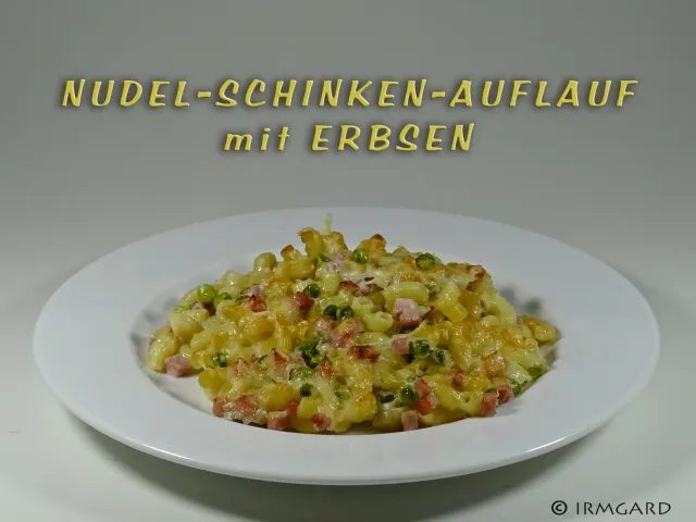 Nudel-Schinken-Auflauf mit Erbsen