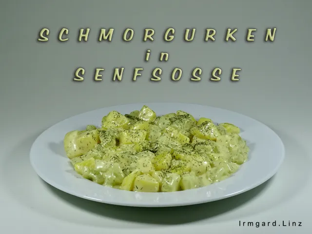 Schmorgurken in Senfsosse