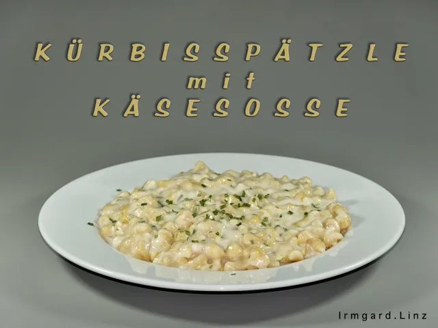 Kürbisspätzle mit Käsesosse