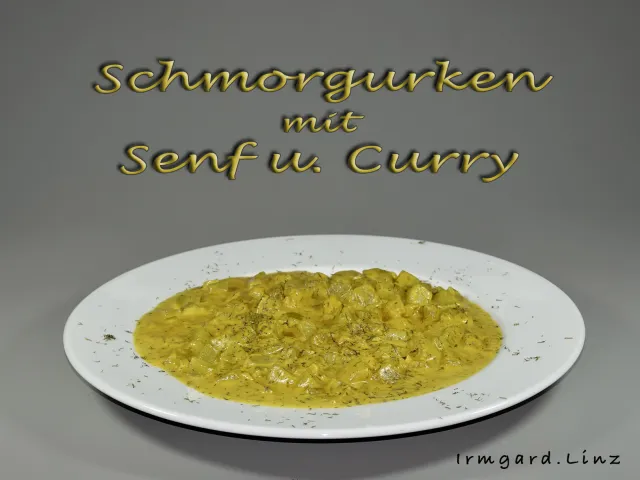 Schmorgurken mit Senf und Curry