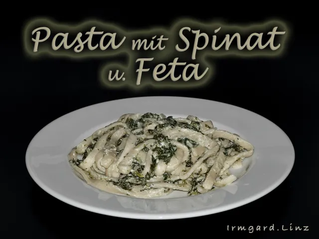 Pasta mit Spinat und Feta