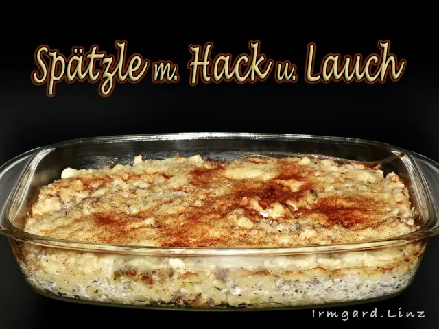 Spätzle mit Hack und Lauch