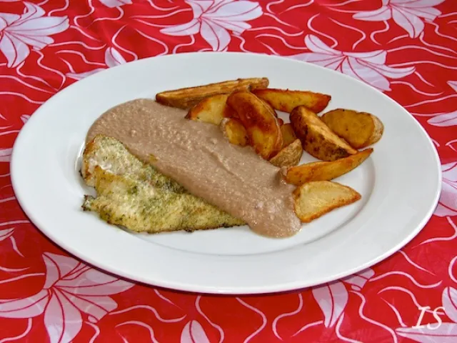 Scholle in Rotweinsauce