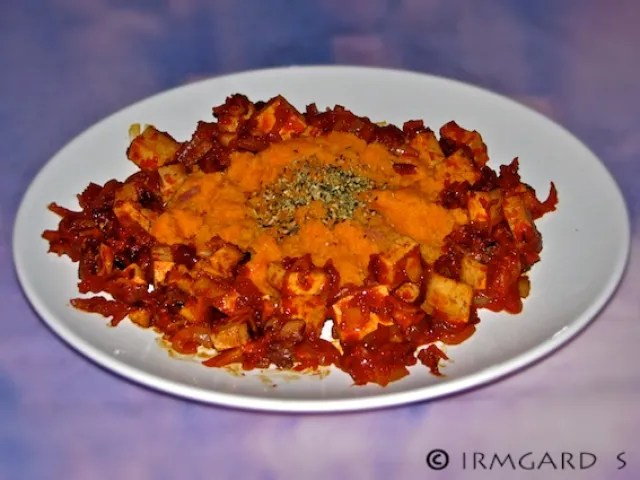 Tofu mit Süßkartoffelpüree