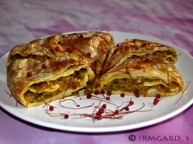 Kürbis-Erbsen-Strudel