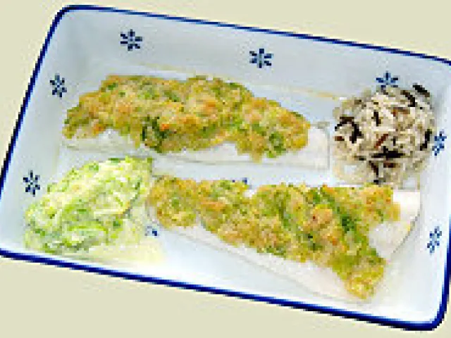 Zander mit Lauchkruste