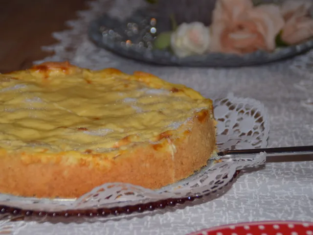 Apfelkuchen mit Sahnepudding