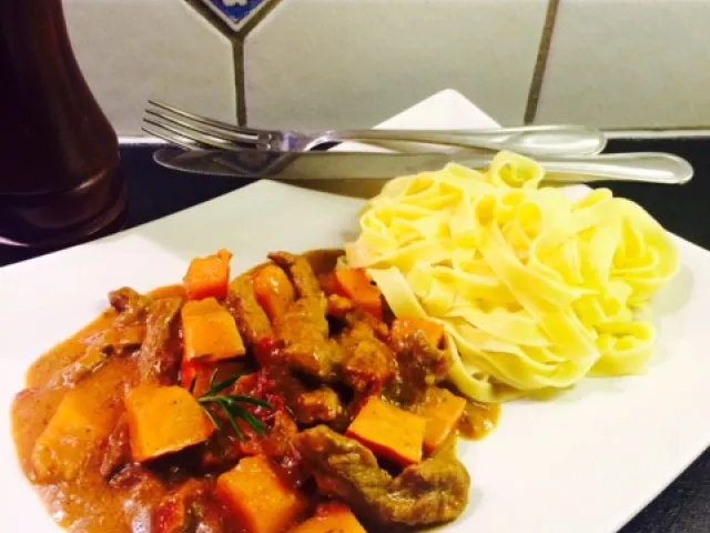 Geschnetzeltes mit Kürbis