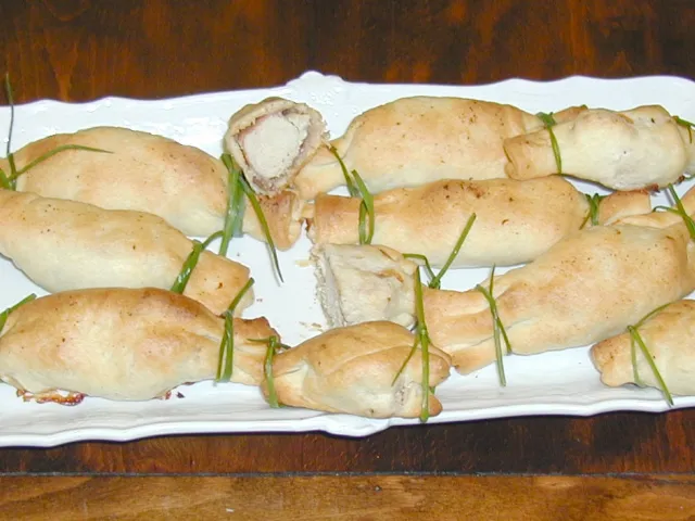 Hühnerbruststreifen im Strudelteig