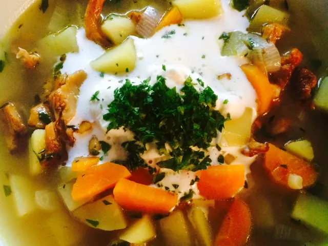 Eierschwammerl-Gemüse Suppe 