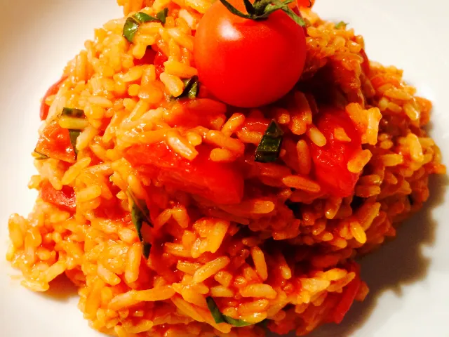 Tomaten Risotto mit Pinienkerne