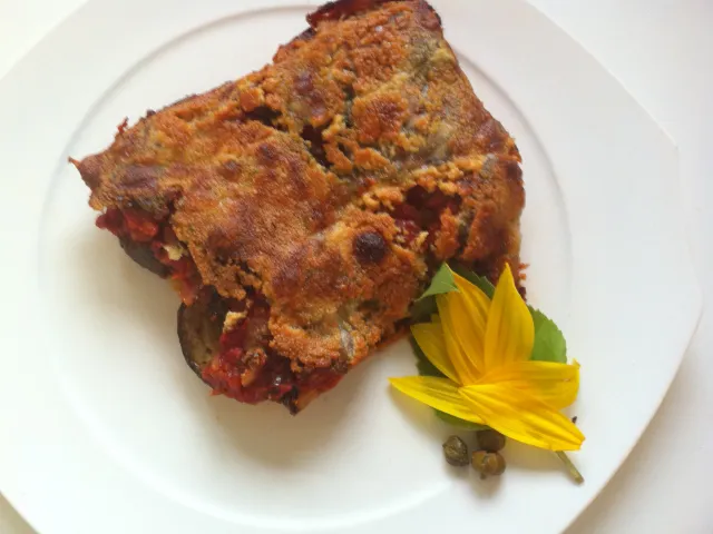 Zucchiniauflauf mit  Käse überbacken