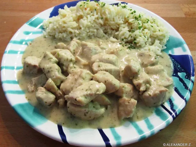 Putenragout mit Petersilie