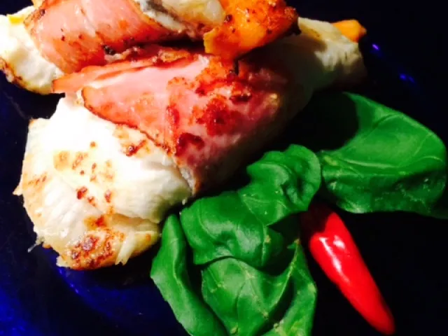 Schollenröllchen im Speckmantel