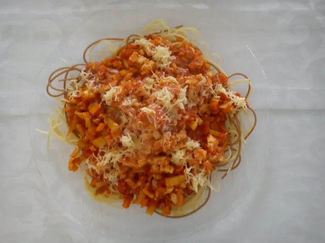 Spaghetti mit Halloumi-Sauce